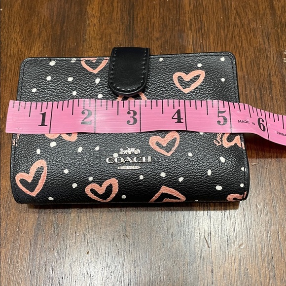 Coach Black Wallet with Pink Heart Pattern - Picture 9 of 10